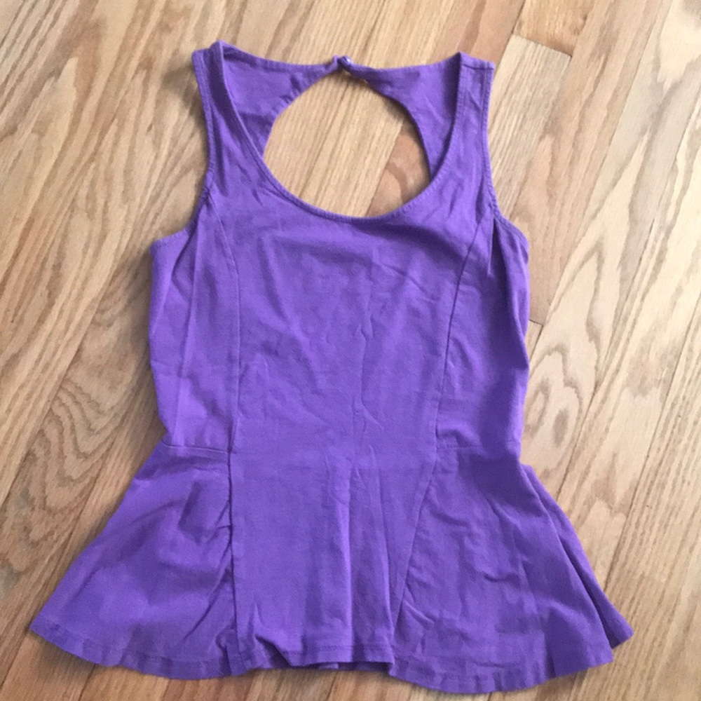 Purple Sleeveless Peplum